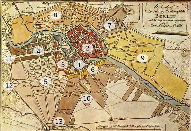 Berlin w 1789, mapa